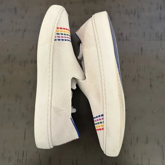 Rothy’s White Rainbow The Kids Sneaker - Picture 3 of 7